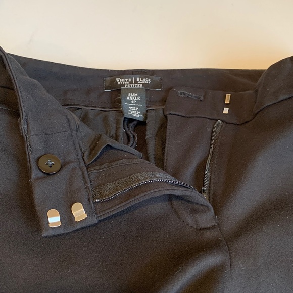 White House Black Market Women’s Size 4P 4 Petite Cropped Black Stretch Trousers - Picture 8 of 8